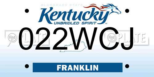 022WCJ Kentucky License Plate