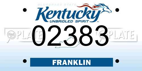 02383 Kentucky License Plate