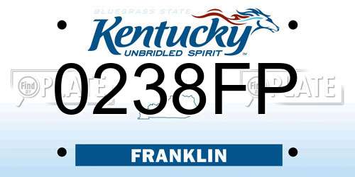0238FP Kentucky License Plate