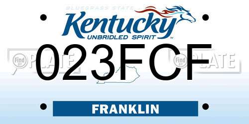 023FCF Kentucky License Plate