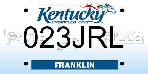023JRL Kentucky License Plate