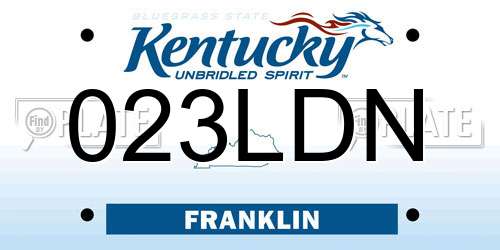 023LDN Kentucky License Plate