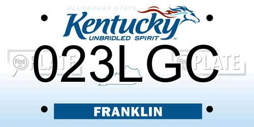 023LGC Kentucky License Plate