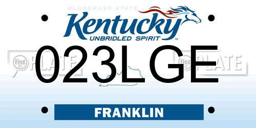 023LGE Kentucky License Plate