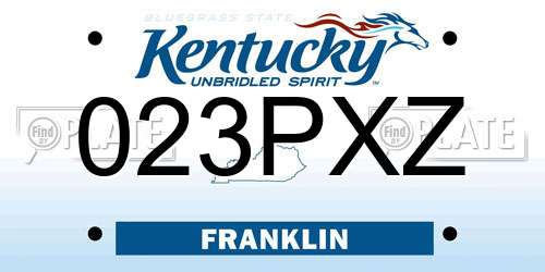 023PXZ Kentucky License Plate