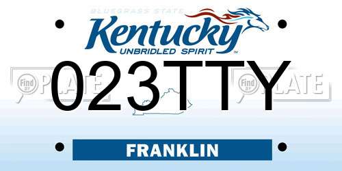 023TTY Kentucky License Plate