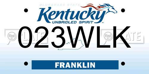 023WLK Kentucky License Plate