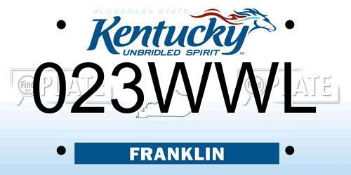 023WWL Kentucky License Plate