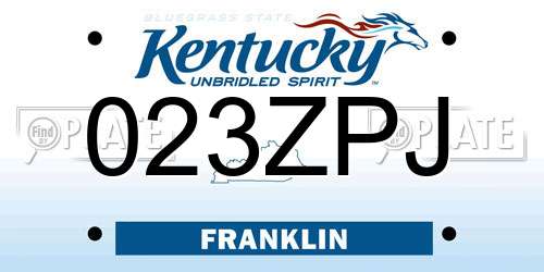 023ZPJ Kentucky License Plate