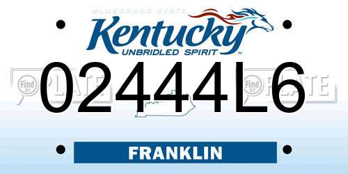 02444L6 Kentucky License Plate