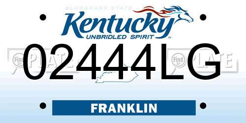 02444LG Kentucky License Plate