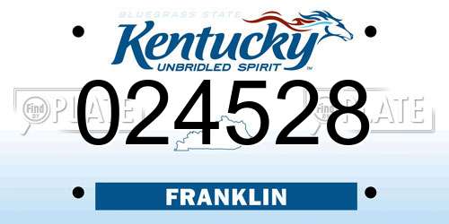 024528 Kentucky License Plate