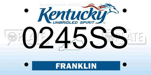 0245SS Kentucky License Plate