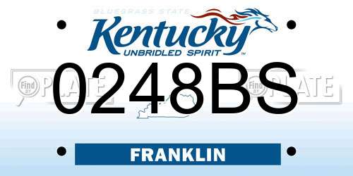 0248BS Kentucky License Plate