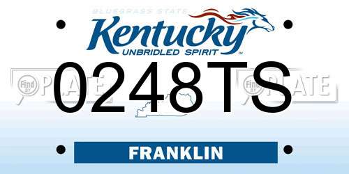 0248TS Kentucky License Plate
