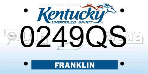 0249QS Kentucky License Plate