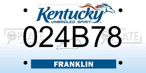 024B78 Kentucky License Plate
