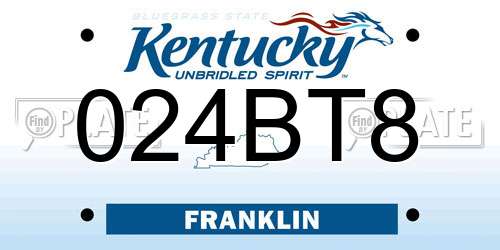 024BT8 Kentucky License Plate