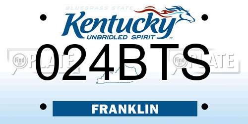 024BTS Kentucky License Plate