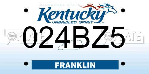024BZ5 Kentucky License Plate
