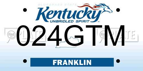 024GTM Kentucky License Plate