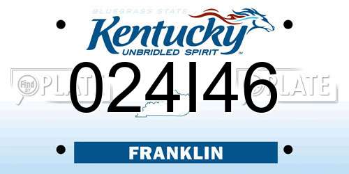 024I46 Kentucky License Plate