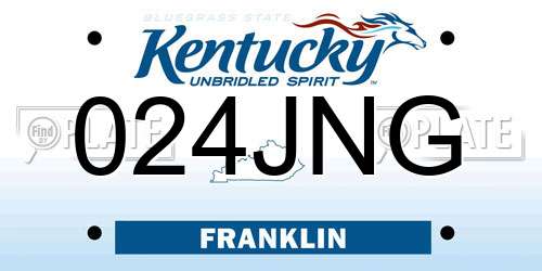024JNG Kentucky License Plate