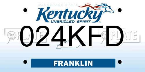 024KFD Kentucky License Plate