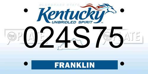 024S75 Kentucky License Plate