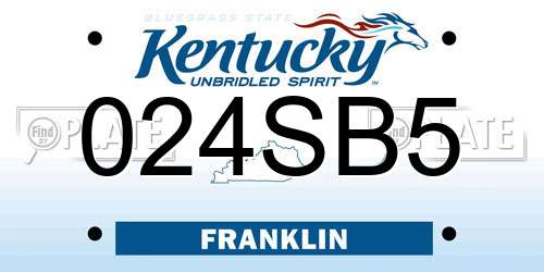 024SB5 Kentucky License Plate
