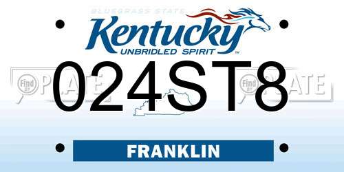 024ST8 Kentucky License Plate