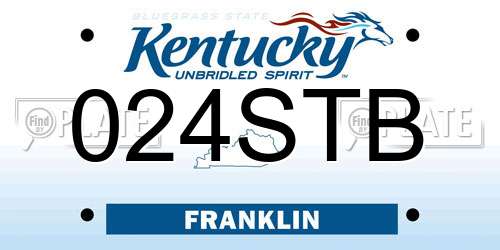 024STB Kentucky License Plate