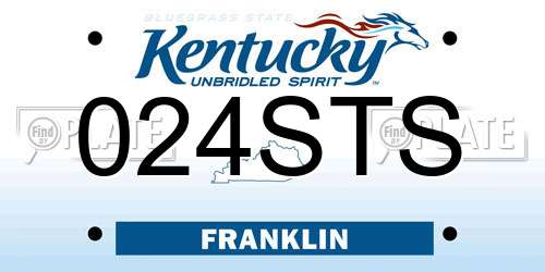 024STS Kentucky License Plate