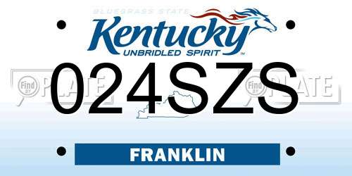 024SZS Kentucky License Plate