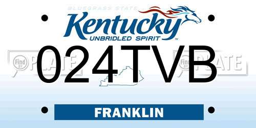 024TVB Kentucky License Plate