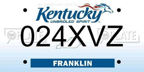 024XVZ Kentucky License Plate