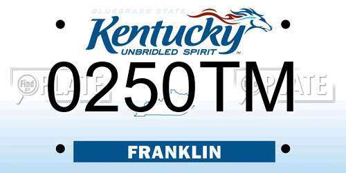 0250TM Kentucky License Plate