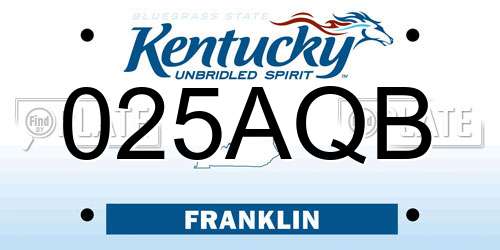025AQB Kentucky License Plate