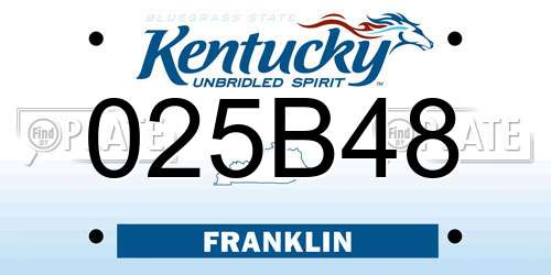 025B48 Kentucky License Plate