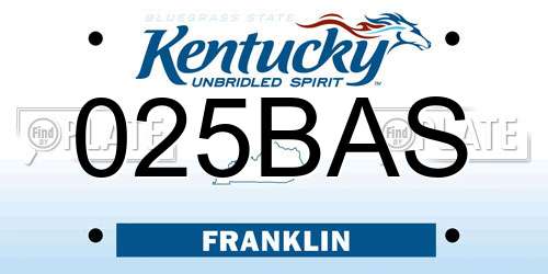 025BAS Kentucky License Plate