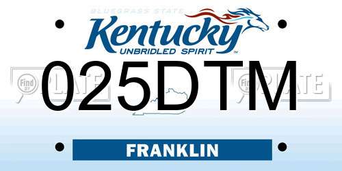 025DTM Kentucky License Plate