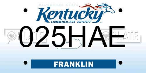 025HAE Kentucky License Plate