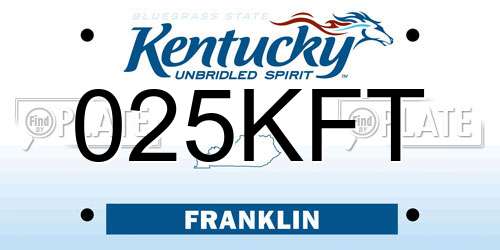 025KFT Kentucky License Plate