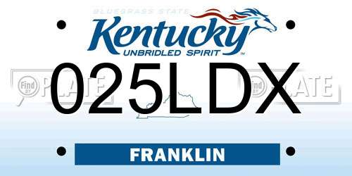 025LDX Kentucky License Plate