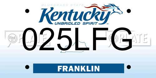 025LFG Kentucky License Plate