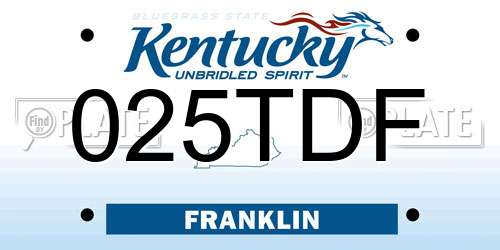 025TDF Kentucky License Plate