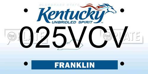 025VCV Kentucky License Plate
