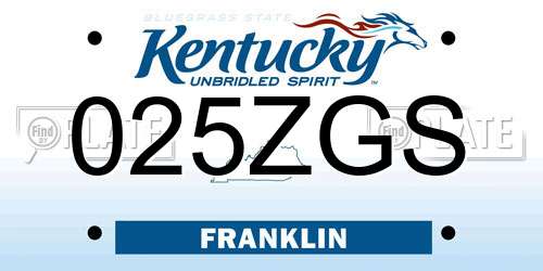 025ZGS Kentucky License Plate