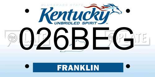 026BEG Kentucky License Plate