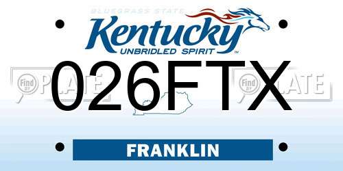 026FTX Kentucky License Plate